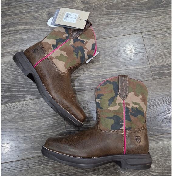 Ariat Anthem Shortie Myra Cowboy Boots Brown Bomber Casually Camo 8.5B Western - Picture 4 of 7